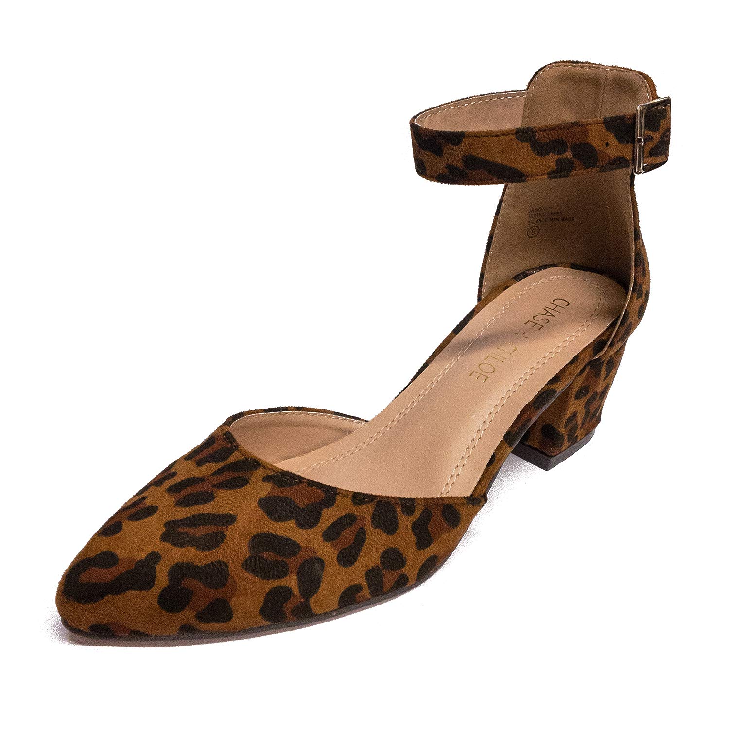 Chase & Chloe Retro Vintage Tear-Drop Chunky Heel Women's D'Orsay Pump Shoes