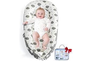 BELIVIUM Baby Lounger for Newborn, Infant Lounger for Playtime, Detachable 0-18 Months Infant Nest, Portable Baby Floor Seats & Loungers, Tummy Time Pillow Travel Essentials Must Haves Newborn Gifts