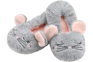 DICUIRD Kid's Animal Slipper Socks, Cartoon Cozy Fleece Indoor Kids Slipper, Fluzzy Warm Bedroom Shoes