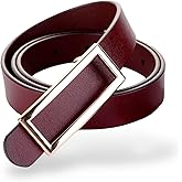 CaserBay Women's Belt Genuine Durable Leather Belts Width 0.80" Waist Belt Gold Solid Color Rectangle Buckle Waistband