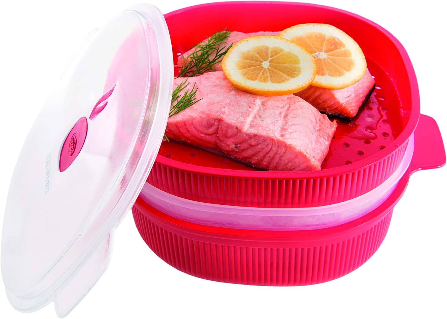 Snips Vaporiera Microonde 4LT - 2 Vassoi, BPA Free, Made In Italy, Cottura Sana Senza Olio