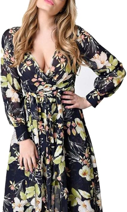 long sleeve floral maxi summer dresses