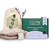 Glow Heating Pad with Flaxseed & Lavender for Hot & Cold Therapy, Microwavable Heat Pad for Back, Neck, Shoulder, Knee, Leg & Menstrual Cramp Relief, Washable & Reusable, One Size Fits All