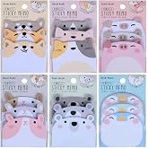 Molain Cute Sticky Notes, 6 Pack Cartoon Sticky Notes Animals Shape Markers Flags Self-Stick Memo Pads Students Home Office Roommates Gifts Tab Supplies 270 Sheets