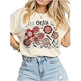 SOLY HUX Women's Plus Size Floral Graphic Tee Teacher Tshirts Summer Crewneck Short Sleeve Tops