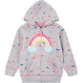 Baby Girl Zip-up Jacket Rainbow Unicorn Cotton Hoodie Sweatshirt Toddler Fall Coat Kids Winter Outfits Outerwear 2t-7t