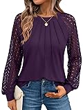 AUTOMET Womens Long Sleeve Shirts Lace Tops