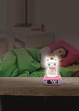 Lexibook Kitten Nightlight Alarm Clock RL800KT Pink LCD Backlit Snooze view 5