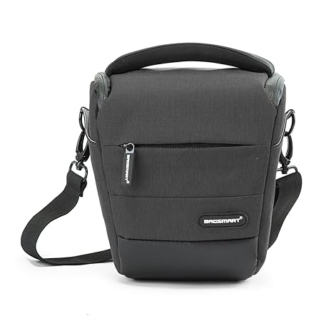 BAGSMART Kompakte SLR/DSLR Kameratasche mit Regenschutz Grau