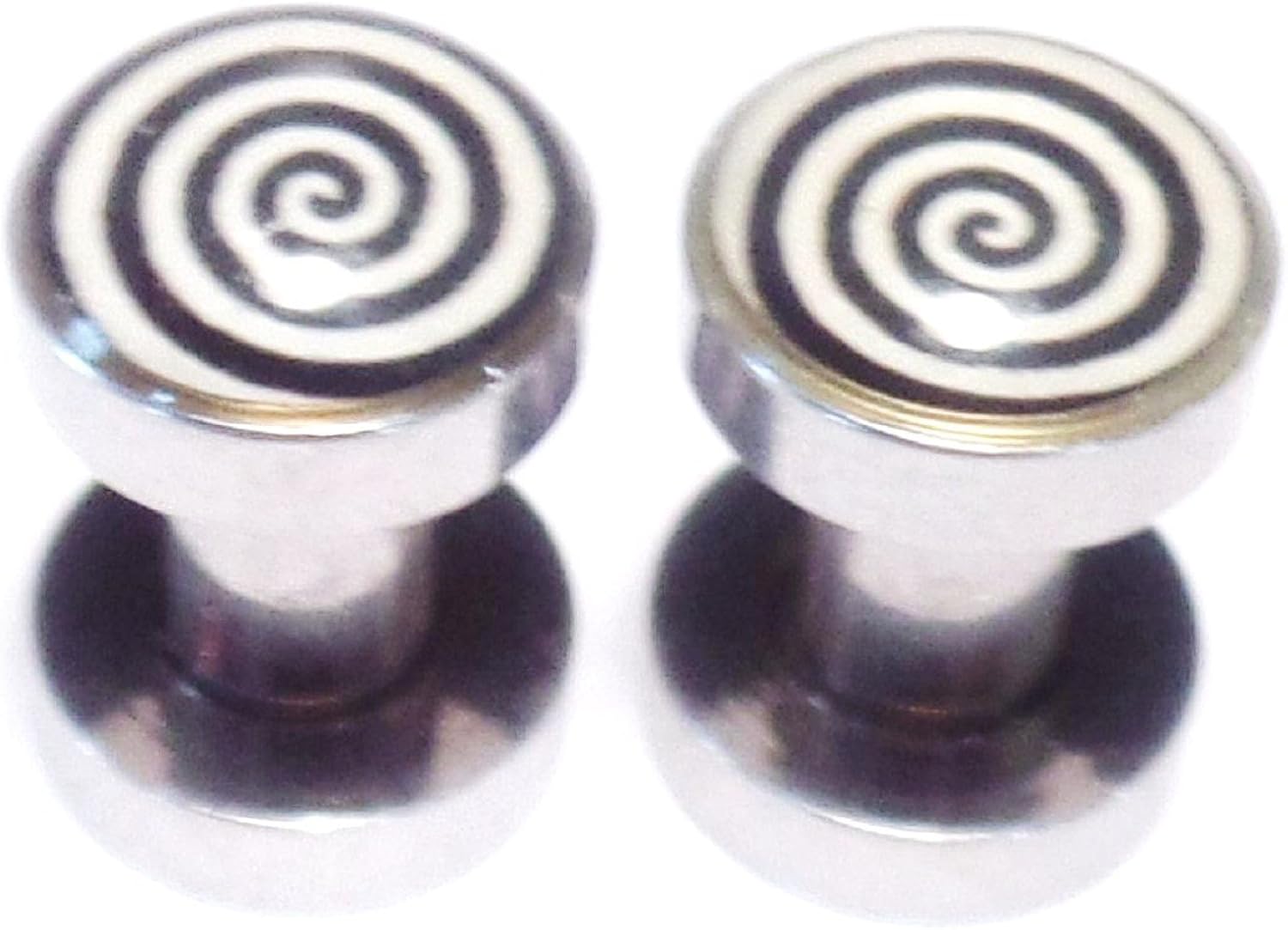Pair of 6 Gauge 4mm 5/32" Stainless Steel Ear Plug Earlet