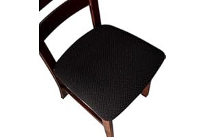 Genina Seat Covers for Dining Room Chair Seat Slipcovers Kitchen Chair Covers (Black, 4 Pcs)