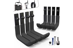 8 Pack Garage Storage Hooks, Ladder Hangers, Steel Wall Mount Hooks, Utility Hooks for Hanging Heavy Duty Shed Tools, Ropes, 
