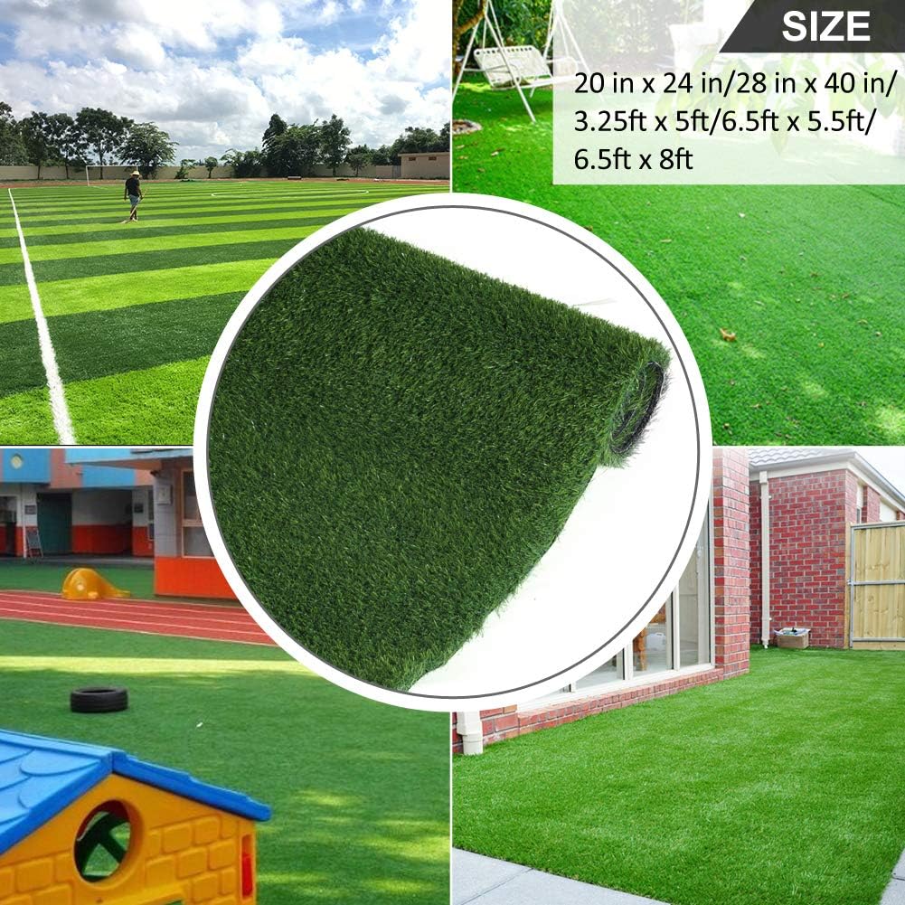 Grasslife Premium Artificial Turf Mat, Realistic Synthetic Outdoor Grass for Pets Fake Turf for Outdoor Decor - Grass Height: 0.79" 28 in x 40 in (7.76 Square FT) 3 Tone