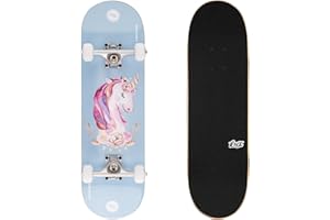 KMX Complete Skateboard for Beginners, 7-Layer Canadian Maple Double Kick Concave Deck| Aluminum Alloy Trucks | Pro Skateboard for Boys, Girls, Kids, Teens, Adults