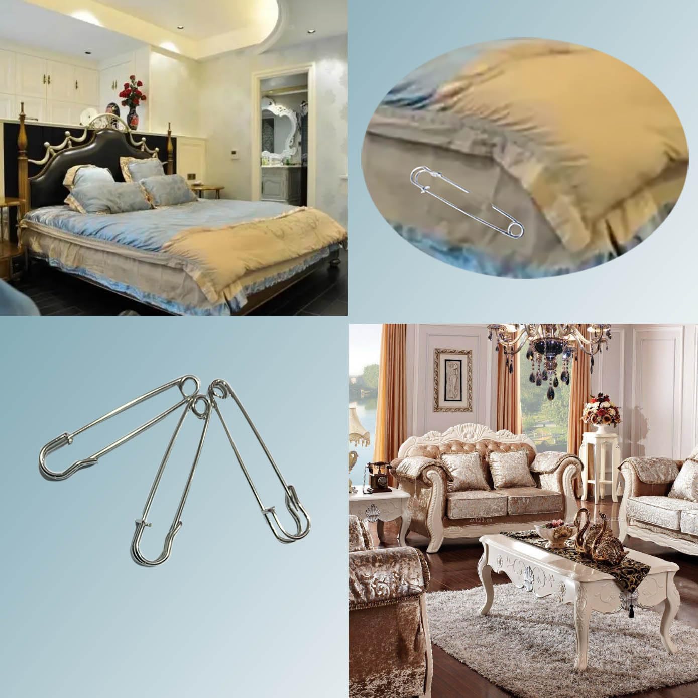 20PCS Large Safety Pins, 4Inch and 3Inch Heavy Duty Safety Pins for Fashion, Sewing, Quilting,Upholstery, Blankets,Skirts, Kilts,Laundry and Craft