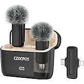 Wireless Lavalier Microphone for iPhone iPad Android with Charging Case,Lapel Mic with Noise Reduction,36H Battery Life, 135ft Range, Mini Microphone for Video Recording,YouTube,Vlog,Live Streaming