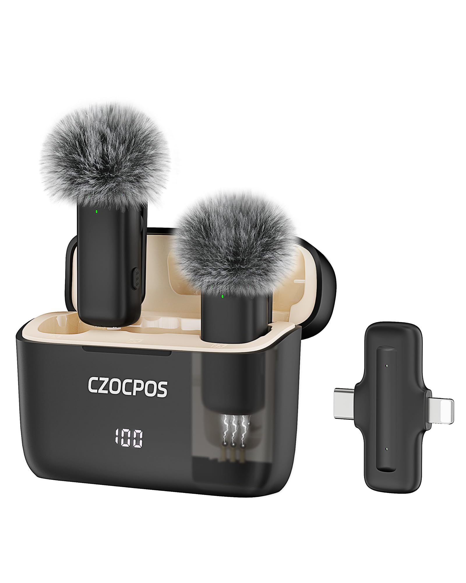Photo 1 of Wireless Lavalier Microphone for iPhone iPad Android with Charging Case,Lapel Mic with Noise Reduction,36H Battery Life, 135ft Range, Mini Microphone for Video Recording,YouTube,Vlog,Live Streaming