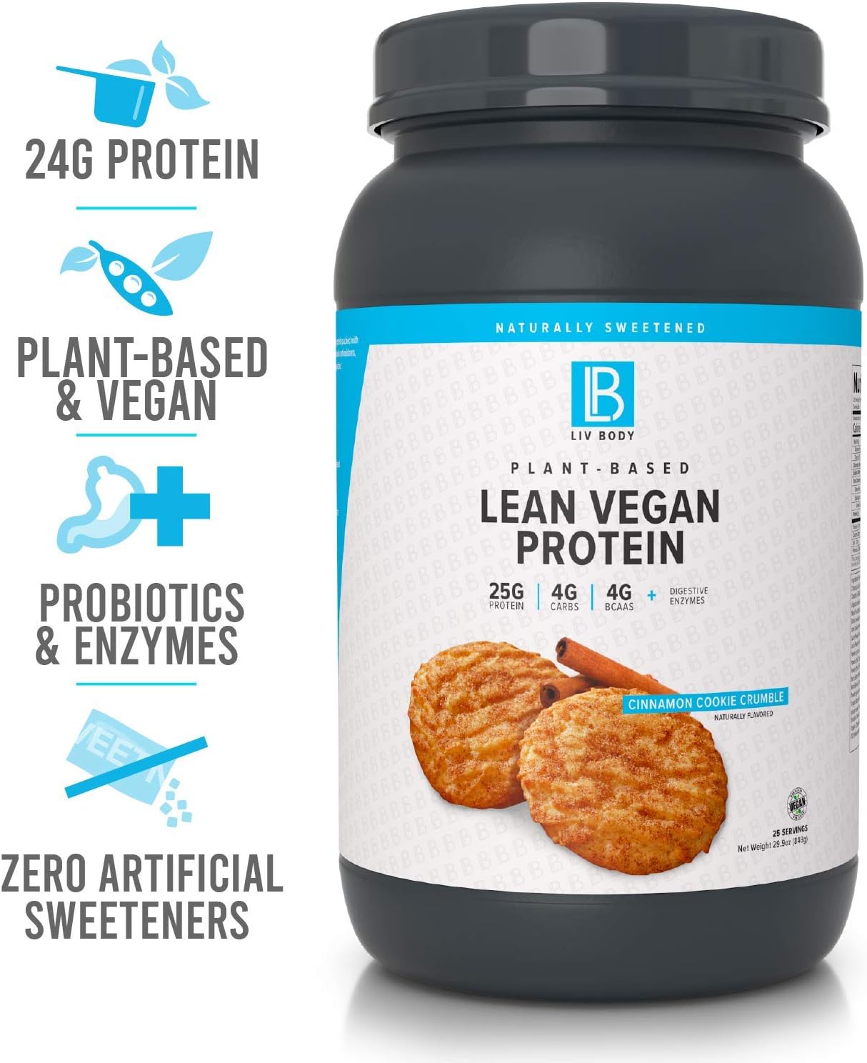 LIV Body | Plant-Based Lean Vegan Protein (Cinnamon Cookie Crumble)