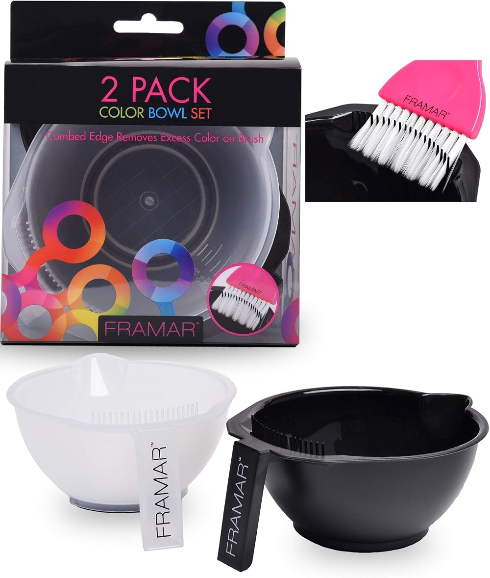 FRAMAR Hair Dye Bowl Set 2 Pack Tint Mixing Bowl for Salon Professional Coloring