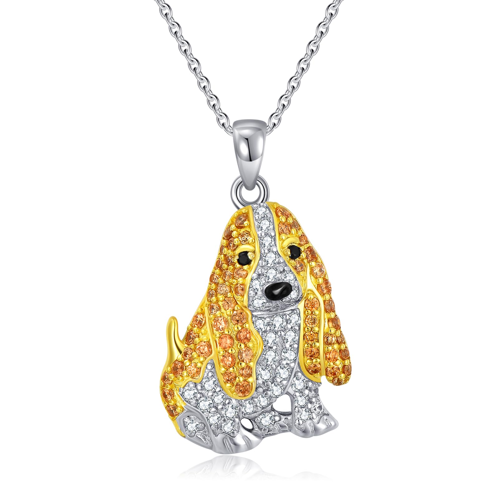 SELKAT Dog Necklaces 24 Breeds of Dogs Necklaces S925 Sterling Silver Dog Pendant Basset Hound Dog Necklace for Women Girls gifts -UK