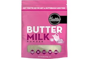 Healthier Comforts Premium Cultured Buttermilk Powder | Kosher, Gluten Free, Non-GMO | Pancakes, Biscuits, Salad Dressing, Baking Supplies | Made in USA (12oz)