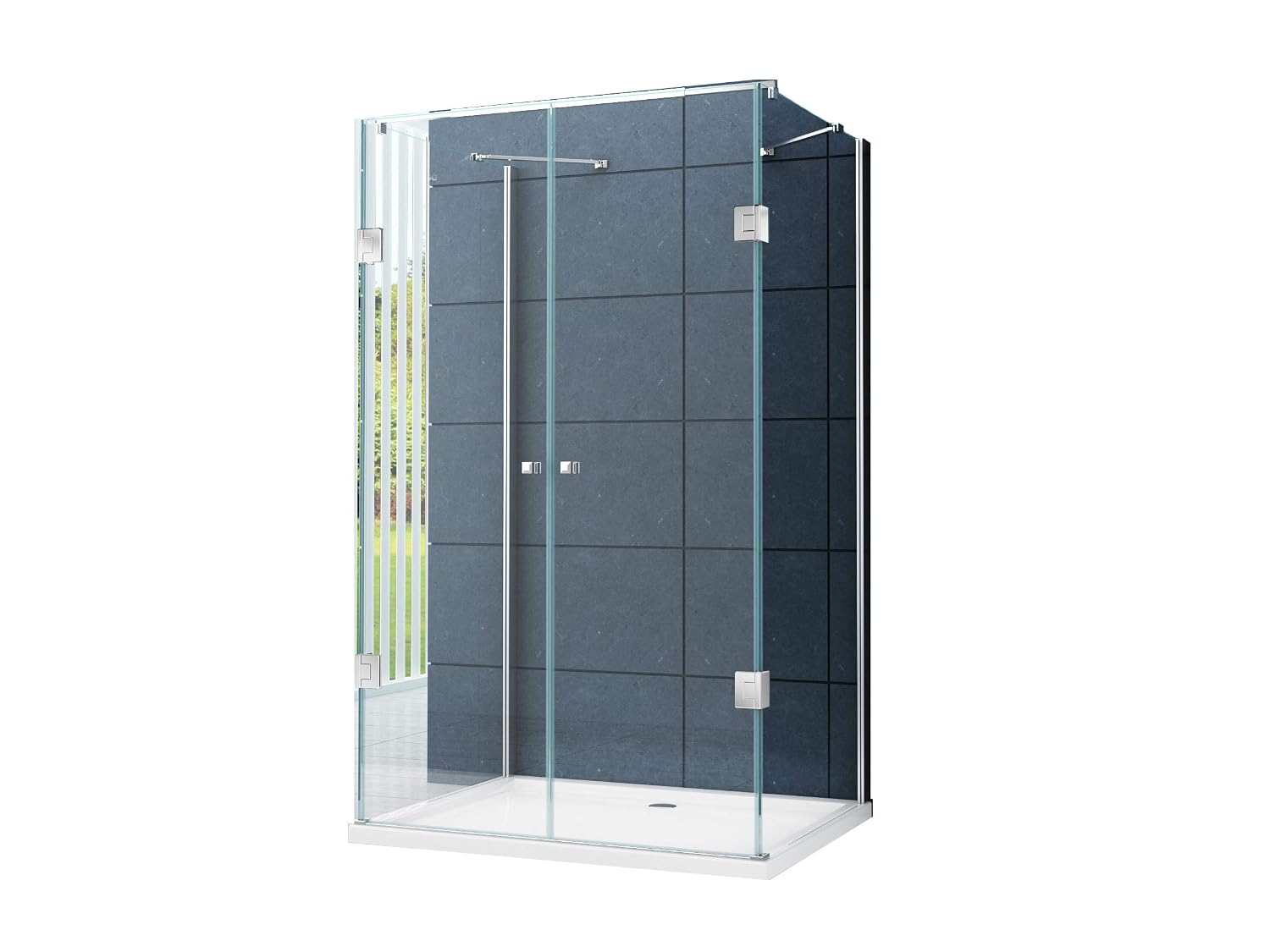 U-Form Duschkabine Benito 100x100x195 Cm – 8 Mm Hartglas, Ohne Duschtasse
