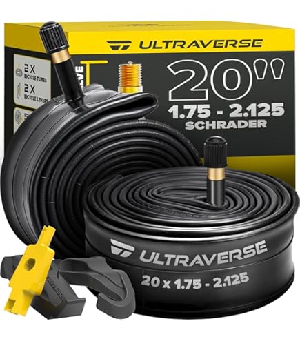 SIMEIQI 2-Pack Kids Bike Tires & Tubes - 12.5/14/16/20 Inch, 2.125 Width, BMX Block Tread For Trail & Pavement