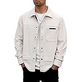 VOGSTART Mens Corduroy Button Jacket Casual Pocket Shirt (S-2XL)