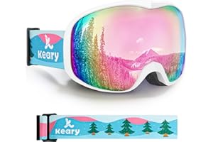 Keary Kids Ski Goggles for 3-14 Snowboard Goggles Kids Toddler Boys Girls Youth Snow Goggles 100% UV Protection Anti-Fog