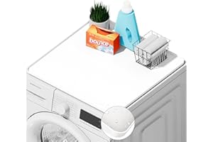 SEIRI Washer and Dryer Covers for the Top, 26" x 26" Silicone Dryer Top Protector Mat Non-slip Waterproof Washing Machine Cover Protector Top Load for Laundry & Kitchen (White)