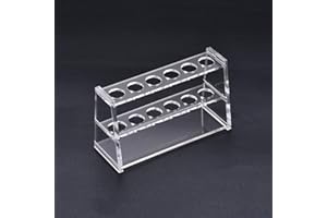 KNMNIU Acrylic Test Tube Holder Rack 6 Wells,10ml-16ml Centrifuge Tubes Clear Lab Tube Racks for Laboratory Exhibition Bar (10ml,6 Wells)
