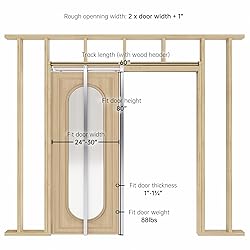 EaseLife 30x80in Pocket Door Frame Kit with Two-Way