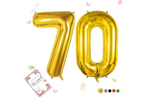 Smlpuame 40 inch Number Balloon 0-9 Gold Large Number 70 Balloons,Digital Balloons for Birthday Party Celebration Decorations Supplies, Helium Foil Number Balloons for Wedding Anniversary