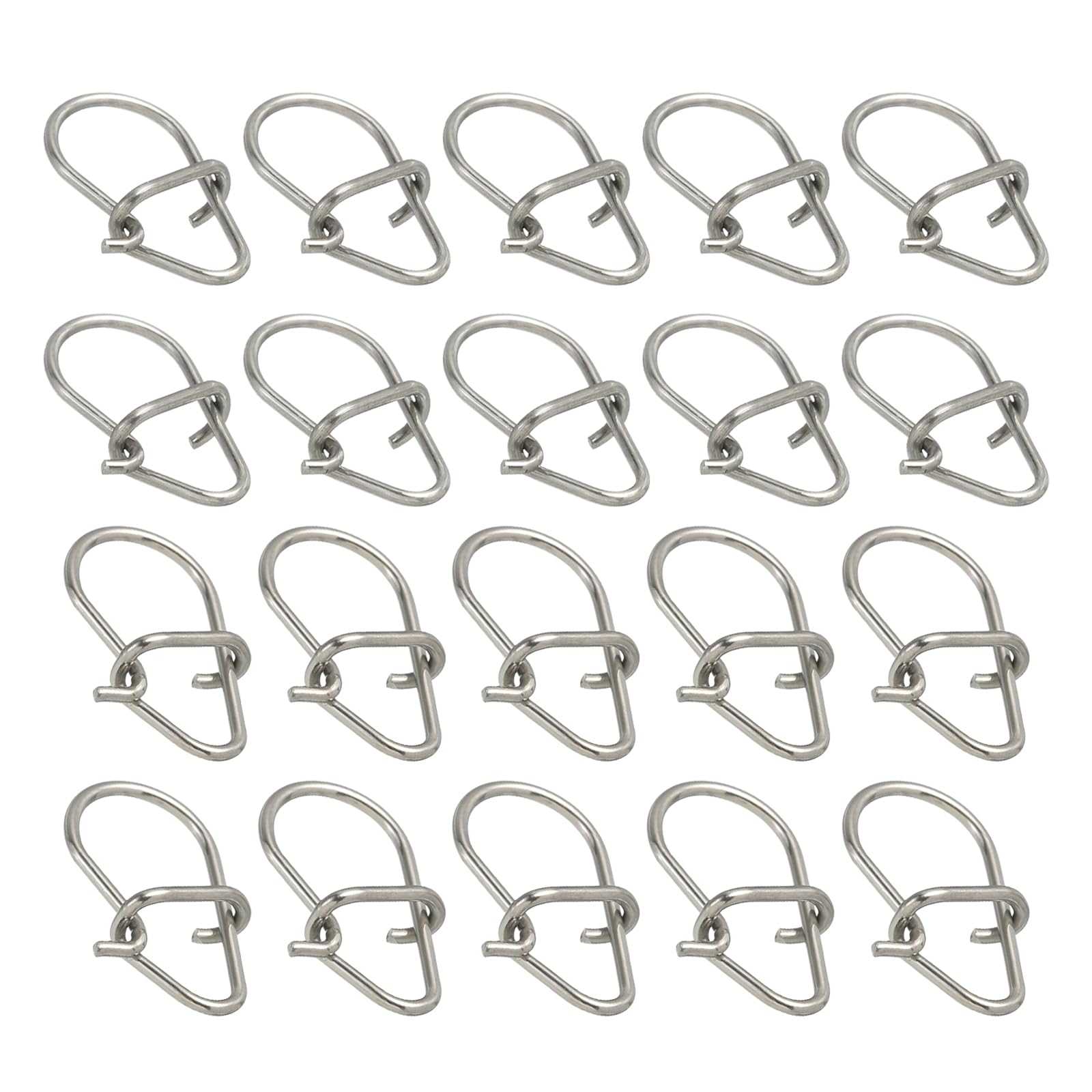 PATIKIL #1/#3 Fishing Lock Snaps, 100 Pack Stainless Steel Fishing Clips Quick Change Fishing Lure Hook Connector Fishing Tackle Kit for Fishing Gear(0.4"x0.23", 0.55"x0.31")