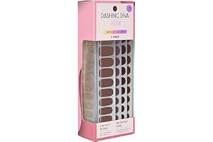 Dashing Diva Gloss Nail Strips 5-in-1 Kit - Best of Browns - UV Free, Chip Resistant, Long Lasting Gel Nail Stickers - Contains 110 wraps, 5 prep pads, 2 nail files