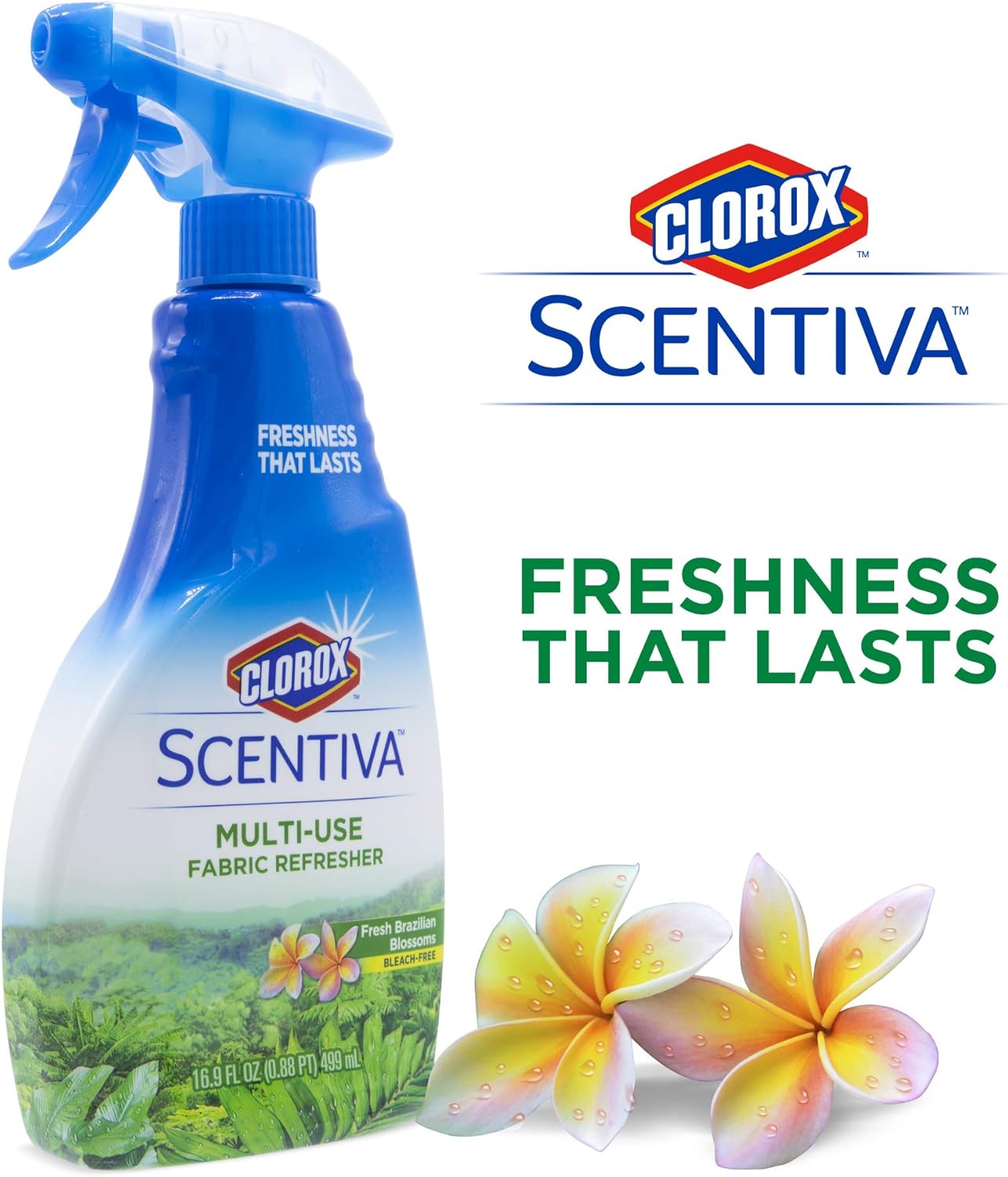 Clorox - BB0703 Scentiva Multi-Use Fabric Refresher Spray | Fabric Freshener for Closets, Upholstery, Curtains, and Carpets | Fresh Brazilian Blossoms | 16.9 Ounces: Industrial & Scientific