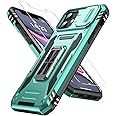 Goodon for iPhone 11 Case with Sliding Camera Cover + Screen Protector - Metal Magnetic Kickstand - Military-Grade Shockproof Matte Protective Phone Cover 6.1" for Men Women Girls - Cyan