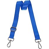 uxcell Wide Shoulder Strap, 2.5cm Adjustable Purse Strap Replacement Crossbody Strap for Shoulder Bag Handbag, Blue, Black Pull Core Buckle