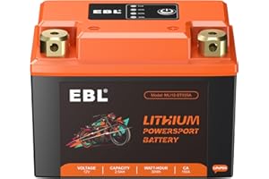 EBL Lithium YTX4L-BS, 75CCA Lithium LiFePO4 Motorcycle Battery, 12V 2.5Ah ATV, UTV, Jet Ski, 4 Wheeler, Quad, Riding Lawn Mower, Tractor, Scooter, PWC, Seadoo, Polaris and Generator Battery