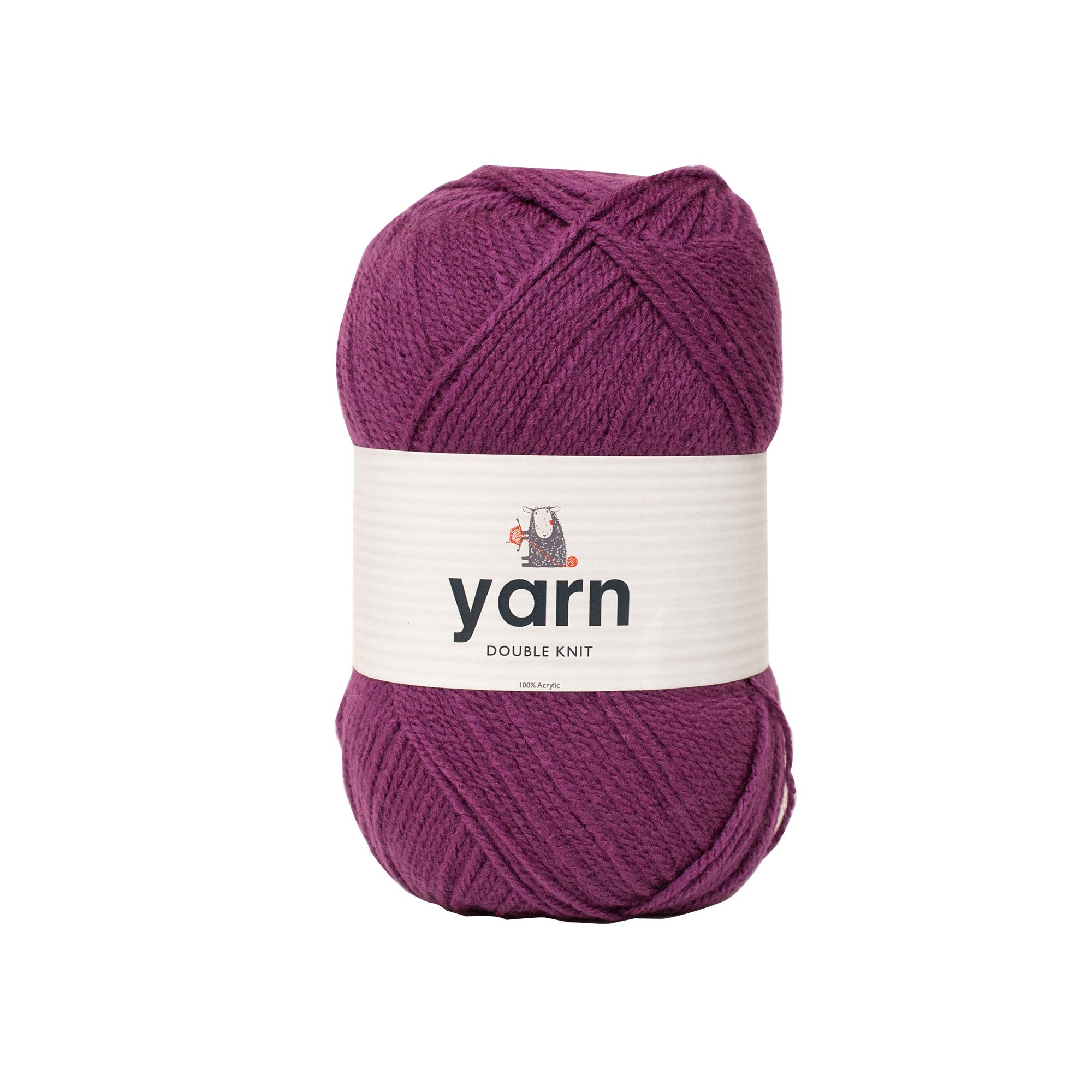 Korbond DK Plum Yarn - 100g Acrylic Wool - Lightweight, Hypoallergenic & Durable Double Knit Crochet Yarn Knitting Wool (290m Total) — image 1