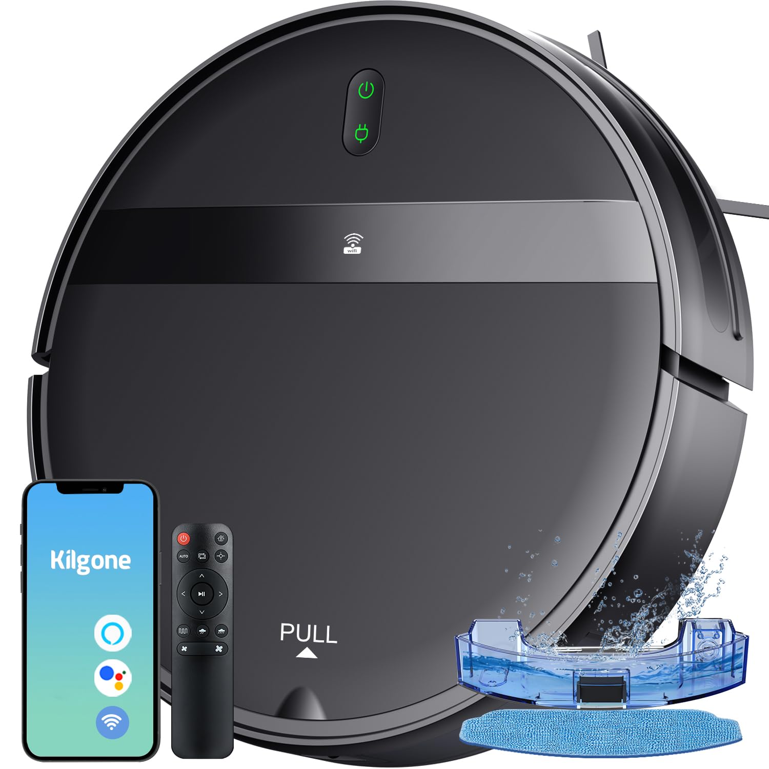 Photo 1 of Kilgone Robot Vacuum and Mop Combo, App/Alexa Control, Smart Robot Vacuum Cleaner, Ultra-Thin, Automatic Recharge Robotic Vacuum Cleaner for Pet Hair/Carpet/Hard Floor