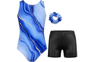JESKIDS Gymnastics Leotards for Girls Dance Unitards Biketards Matching Shorts Activewear Suits for Girls 4-13 Years