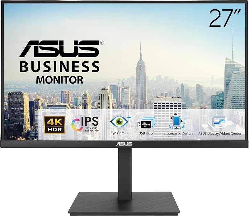 ASUS VA27UQSB 27-Inch 4K UHD IPS HDR-10 Monitor with USB Hub
