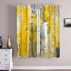Batmerry Yellow Modern Abstract Painting Blackout