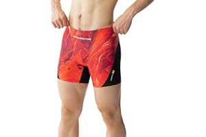 MY KILOMETRE Men's Square Leg Swimsuits Briefs Quick Dry Durable Athletic Swim Jammers for Training Swimming