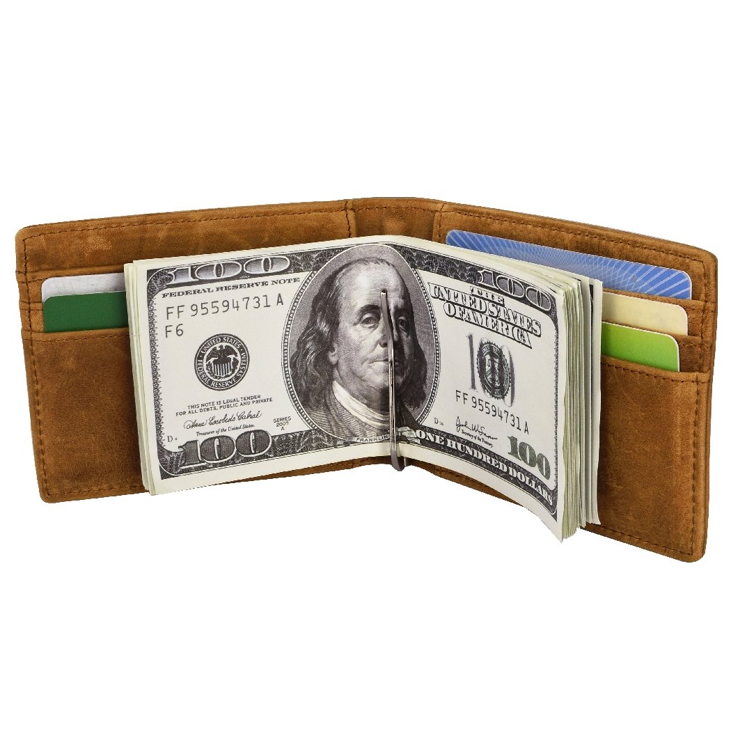 iYang Leather mens wallets with money clip and credit card holder