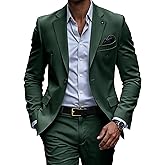SPTALLFITJSV Mens 2 Piece Suit Slim Fit Wedding Prom Party Business Suit Notch Lapel One Button Blazer and Pants Tuxedo Set