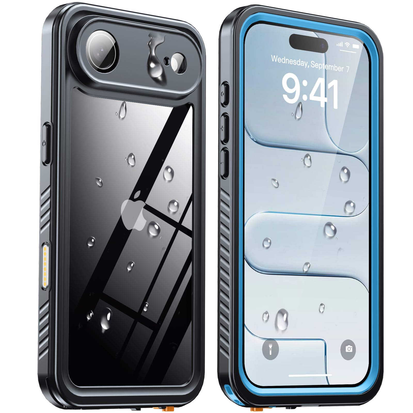 ANTSHARE for iPhone Air Case, IP68 Waterproof Shockproof Case, [Built-in Screen Protector] - 12 FT Military Dropproof - Full Body Heavy Duty Rugged Phone Cover 6.5 inches - Blue/Clear