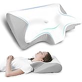 HOMCA Cervical Neck Pillow for Neck Pain Relief, 2 in 1 Ergonomic Pillow for Sleeping, Memory Foam Orthopedic Bed Pillows for