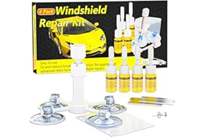ARRIONO Windshield Repair Kit, 4 Pack Windshield Crack Repair Kit, Upgraded Windshield Chip Repair Kit with Pressure Syringes, Car Window Crack Repair Kit Quick Fix for Bulls-Eye & Star-Shaped Chips, Cracks
